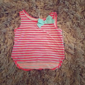 Girls coral and pastel top